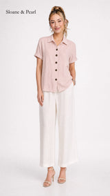Sudie | Blusa de algodón con botones