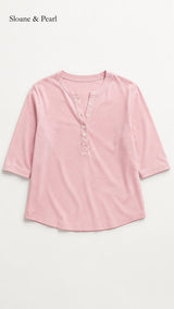 Liana | Top Henley de algodón con detalle de botones