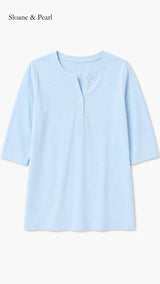 Liana | Top Henley de algodón con detalle de botones