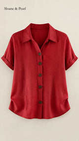 Sudie | Blusa de algodón con botones