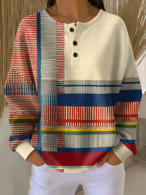 Basilisa | Top Henley Paneles Coloridos