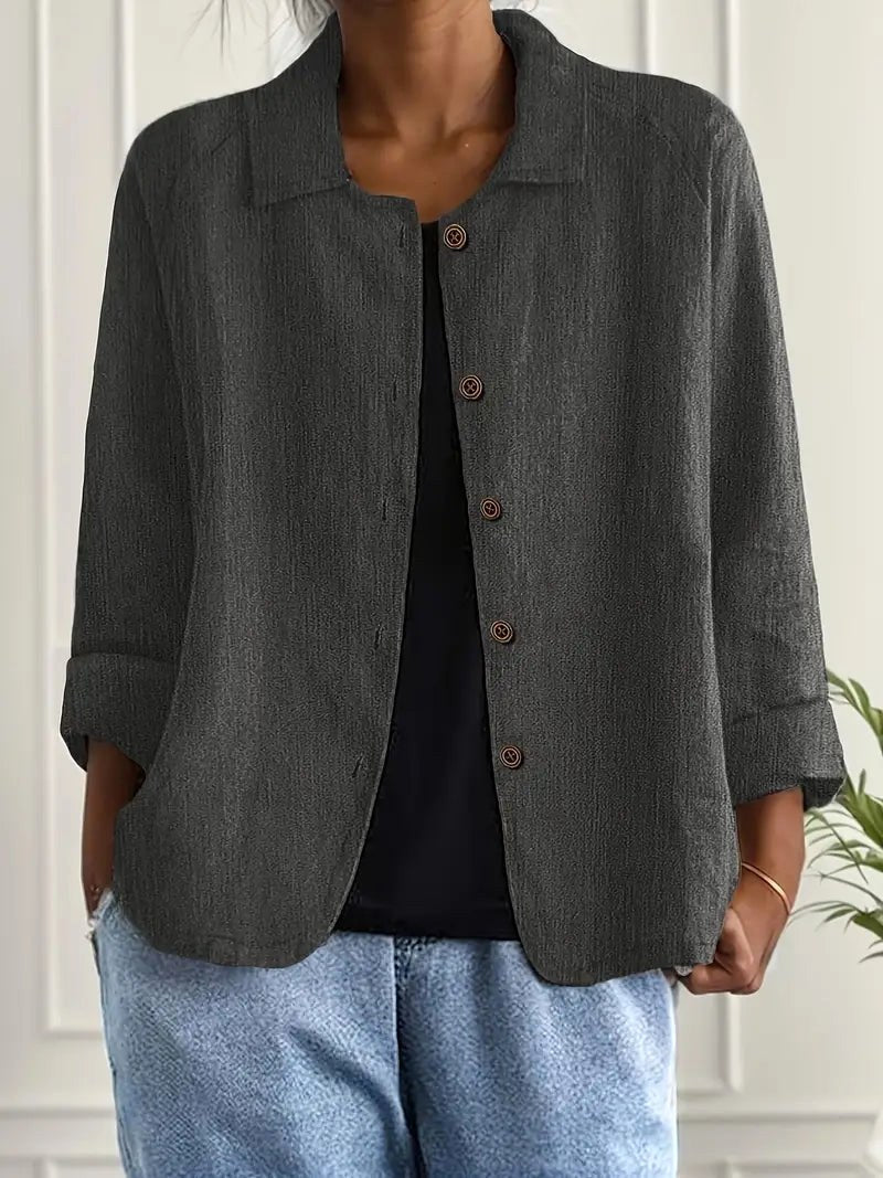 Amada | Blusa Crinkle Carbón