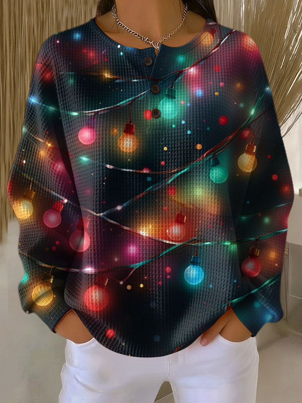 Placeres | Suéter Festivo Luces Navideñas