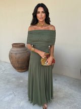 Zuriel | Vestido midi de lino y seda