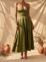 Clarissa | Vestido midi palabra de honor