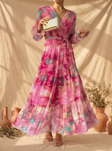 Jeanie | Vestido midi cruzado con estampado floral