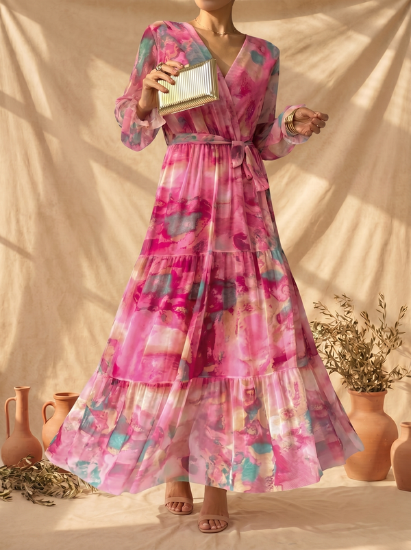 Concepción | Vestido midi cruzado con estampado floral