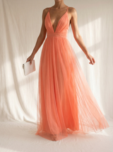Ffion | Vestido maxi ligero coral