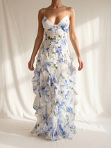 Kesia | Vestido midi floral con detalles fruncidos