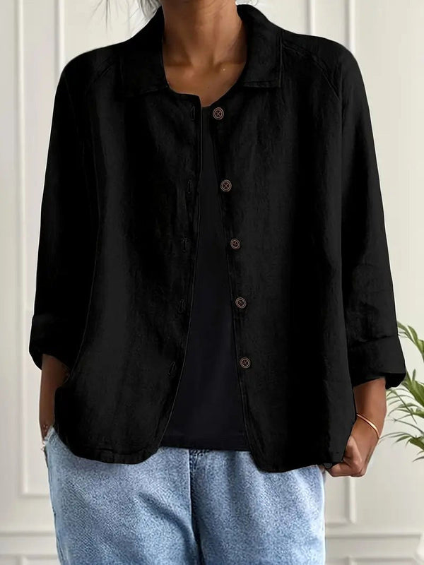 Mayra | Blusa Clásica Negra Abierta