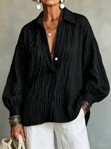 Felisa | Blusa Burdeos Arrugada Cuello V