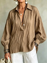 Felisa | Blusa Burdeos Arrugada Cuello V