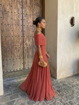 Zuriel | Vestido midi de lino y seda